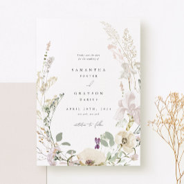 Cartão de Save the Date de Casamento Botânico