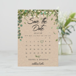 Cartão de Save The Date de casamento botânico rúst