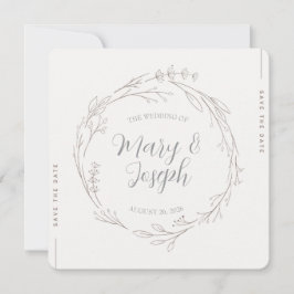 Cartão de Save the Date de casamento com coroa flo
