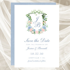 Cartão de Save The Date de casamento com crista fl