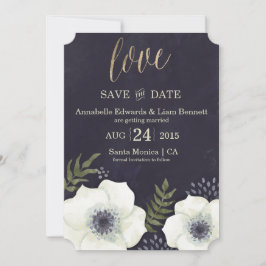 Cartão de Save the Date de casamento com flores de