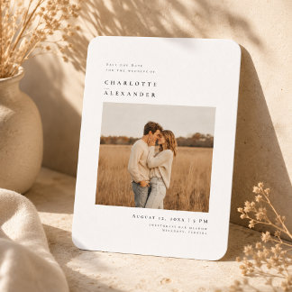 Cartão de Save the Date de casamento com foto boho