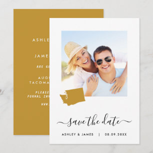 Cartão de Save the Date de Casamento com Foto do M