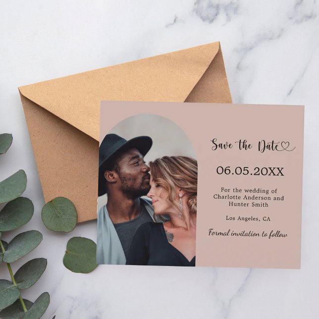 cartão de Save the Date de casamento com foto em a (Criador carregado)