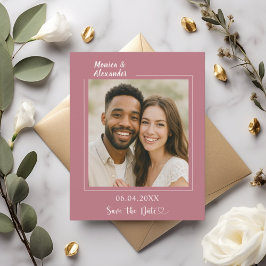 Cartão de Save the Date de casamento com foto em m