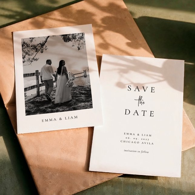 Cartão de Save The Date de casamento com foto mode (Criador carregado)