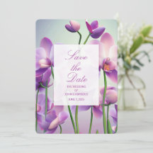 Cartão de Save the Date de casamento com Orquídeas