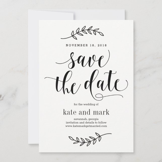 Cartão de Save The Date de Casamento Elegância Rús (Frente)