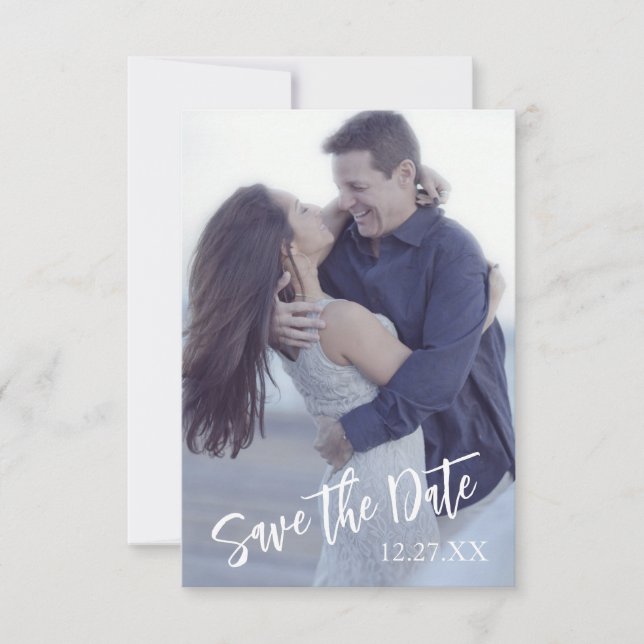 Cartão de Save the Date de Casamento Floral com Fo (Frente)