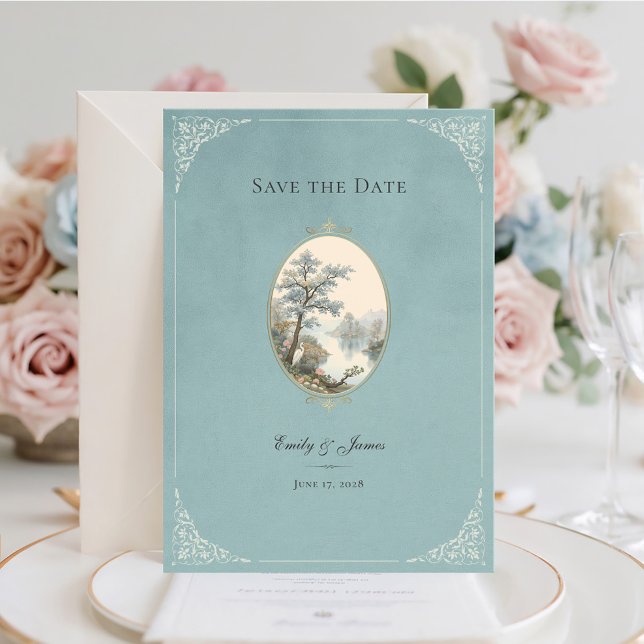 Cartão de Save the Date de Casamento French Heron  (Criador carregado)