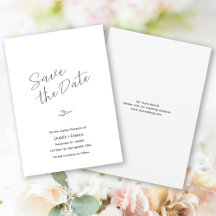 Cartão de Save the Date de Casamento Limpo e Elega