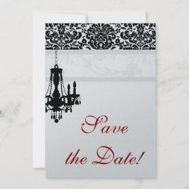 Cartão de Save the Date de Casamento Lustre Preto