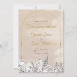 Cartão de Save the Date de Casamento Rosa Pastel
