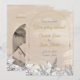 Cartão de Save the Date de Casamento Rosa Pastel