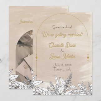 Cartão de Save the Date de Casamento Rosa Pastel