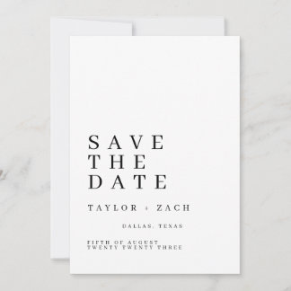 Cartão de save the date de casamento simples e lim