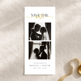 Cartão de Save the Date de Faixa de Fotos Moderna 