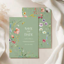 Cartão de Save the Date de Flor Silvestre Boho Ver
