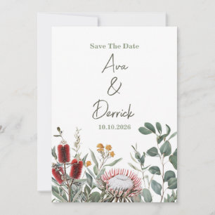 Cartão de Save the Date de Floral Nativa Elegante
