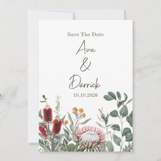 Cartão de Save the Date de Floral Nativa Elegante