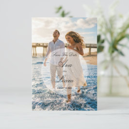 Cartão de Save The Date de foto da costa da praia