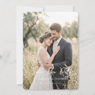 Cartão de Save the Date de Foto de Casamento com L
