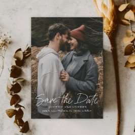 Cartão de Save the Date de Foto de Casamento Simpl