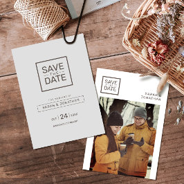 Cartão de Save the Date de Foto Minimalista Modern
