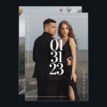 Cartão de Save The Date de Foto Moderno e Simples<br><div class="desc">Este Cartão de Save The Date de Foto Moderno e Simples exibirá em negrito a data e os detalhes simples do seu dia especial. Adicione uma foto para um toque pessoal extra.</div>