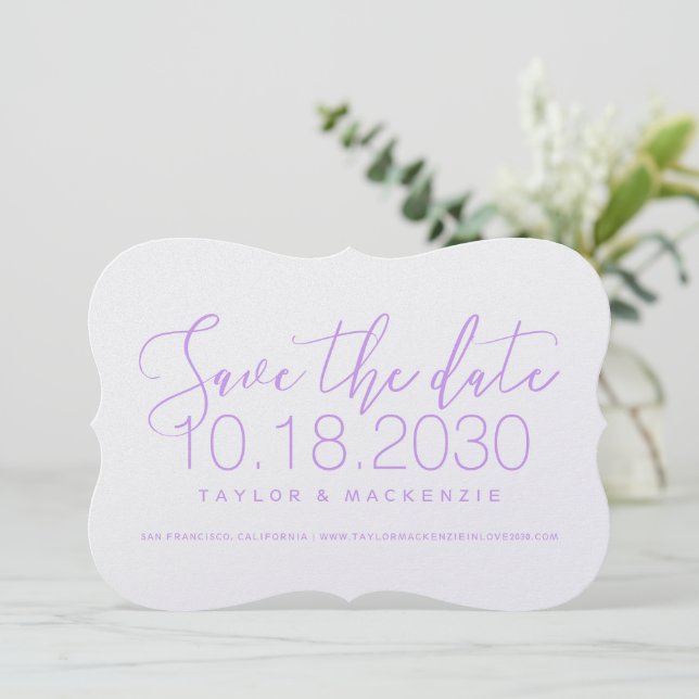 Cartão de Save the Date de Parênteses com Script M (Em pé/Frente)