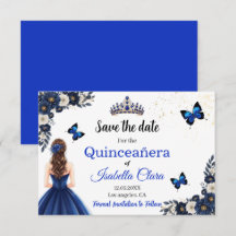 Cartão de Save the Date de Quinceañera Borboleta A