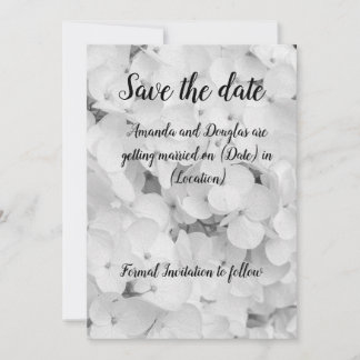 Cartão de Save the Date Elegante Preto e Branco