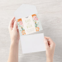 Cartão de Save the Date Floral