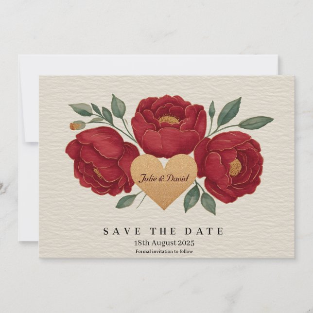 Cartão de Save the Date Floral Elegante (Frente)