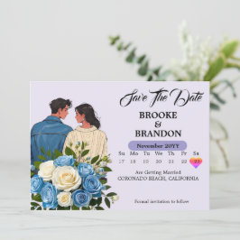 Cartão de Save the Date Floral em Aquarela Elegant