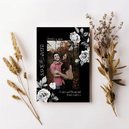 Cartão de Save the Date Floral Sofisticado e Perso
