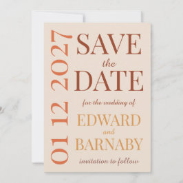 Cartão de Save the Date Minimalista Moderna com Nú