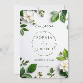 Cartão de Save the Date Moderno e Elegante - Perso