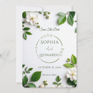 Cartão de Save the Date Moderno e Elegante - Perso