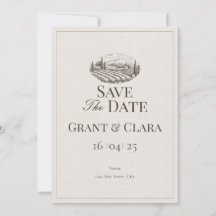 Cartão de Save The Date Oak & Ivory Flat