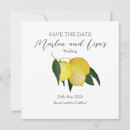 Cartão de Save the Date Plano - Limões com Pintura