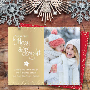 Cartão de Script Be Merry Bright da Gold Budget Ph