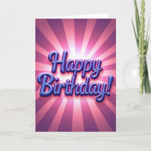 Cartão de Script Brilhante de Aniversário Alegre