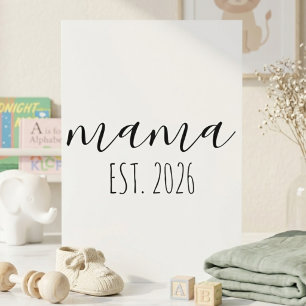 Cartão de Script do Ano da Mamãe Minimalista