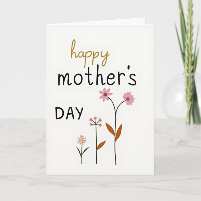 Cartão de Script do Dia das Mães Feliz (Frente)