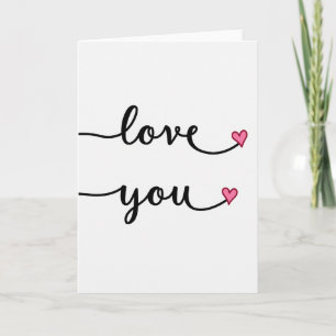 Cartão de Script Love You Hearts