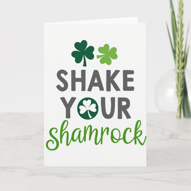 Cartão de Script Shake Your Shamrock Verde (Frente)