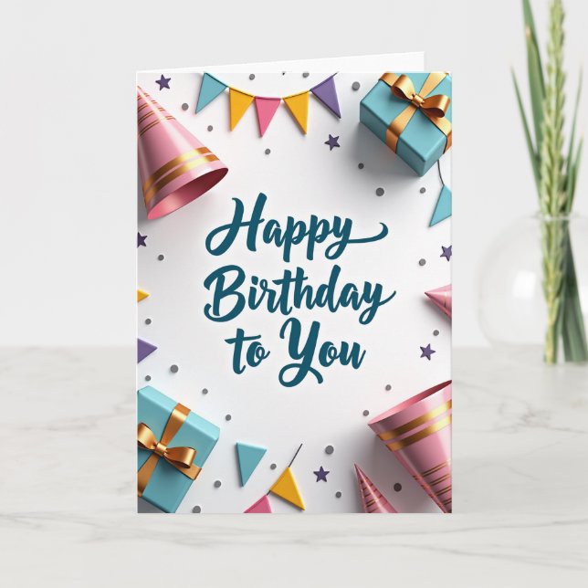 Cartão de Script Teal Jubiloso (Frente)