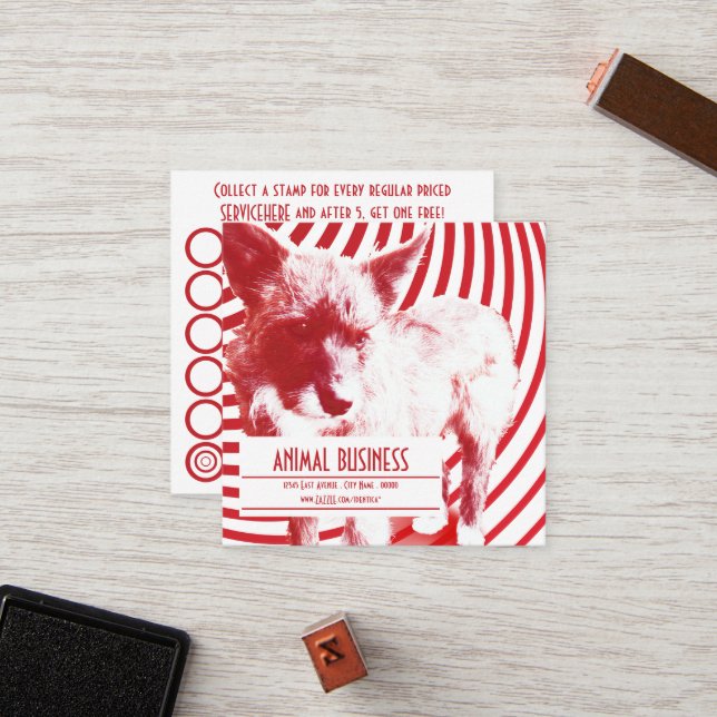 cartão de selo de cachorros loucos (Frente/Verso In Situ)