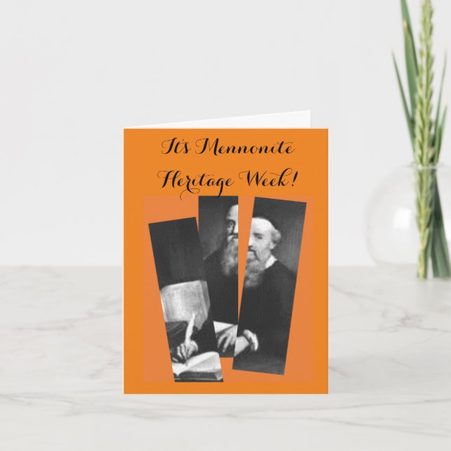 Cartão de Semana do Patrimônio Menonita do Schismo (Frente)